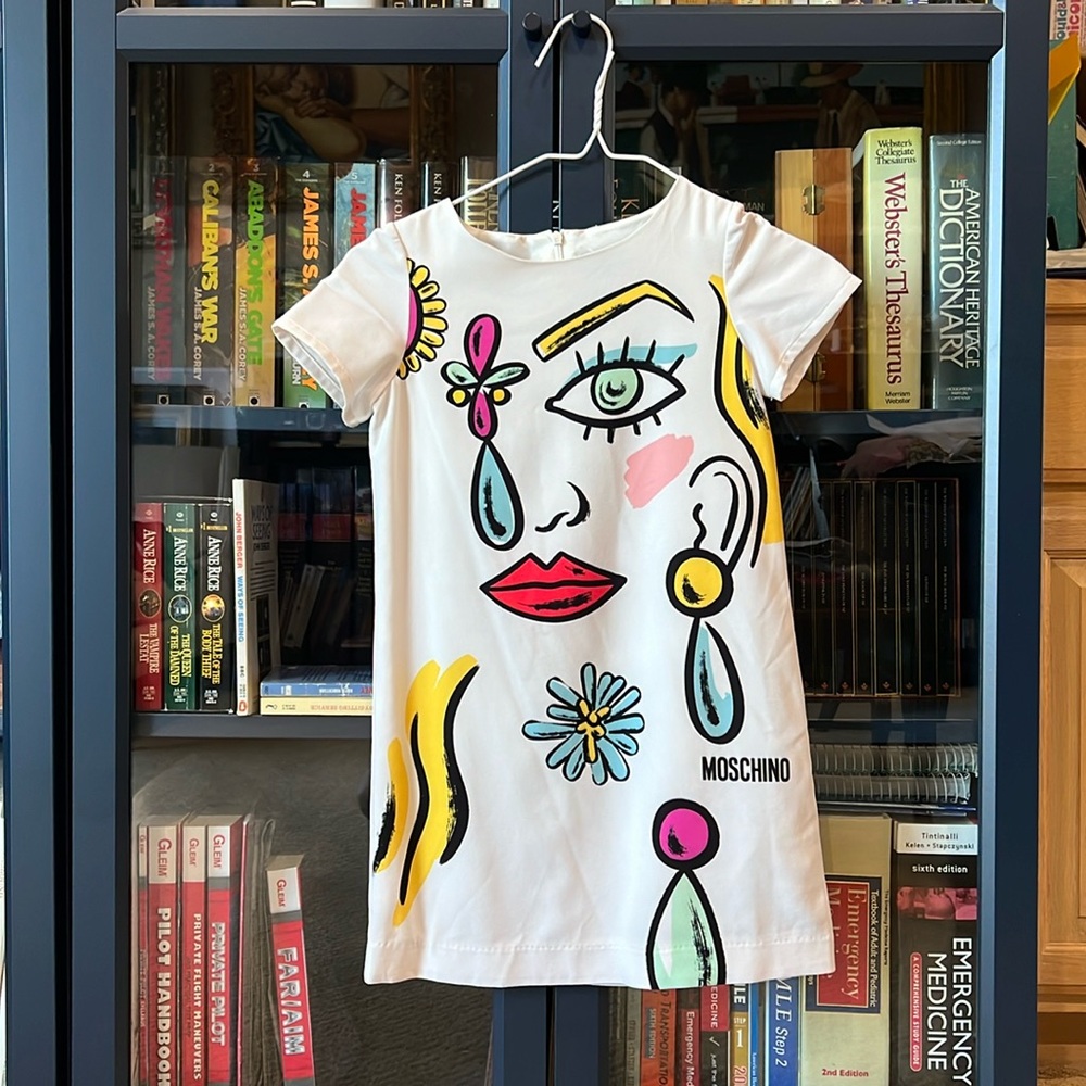 Moschino Kids White Graphic Dress